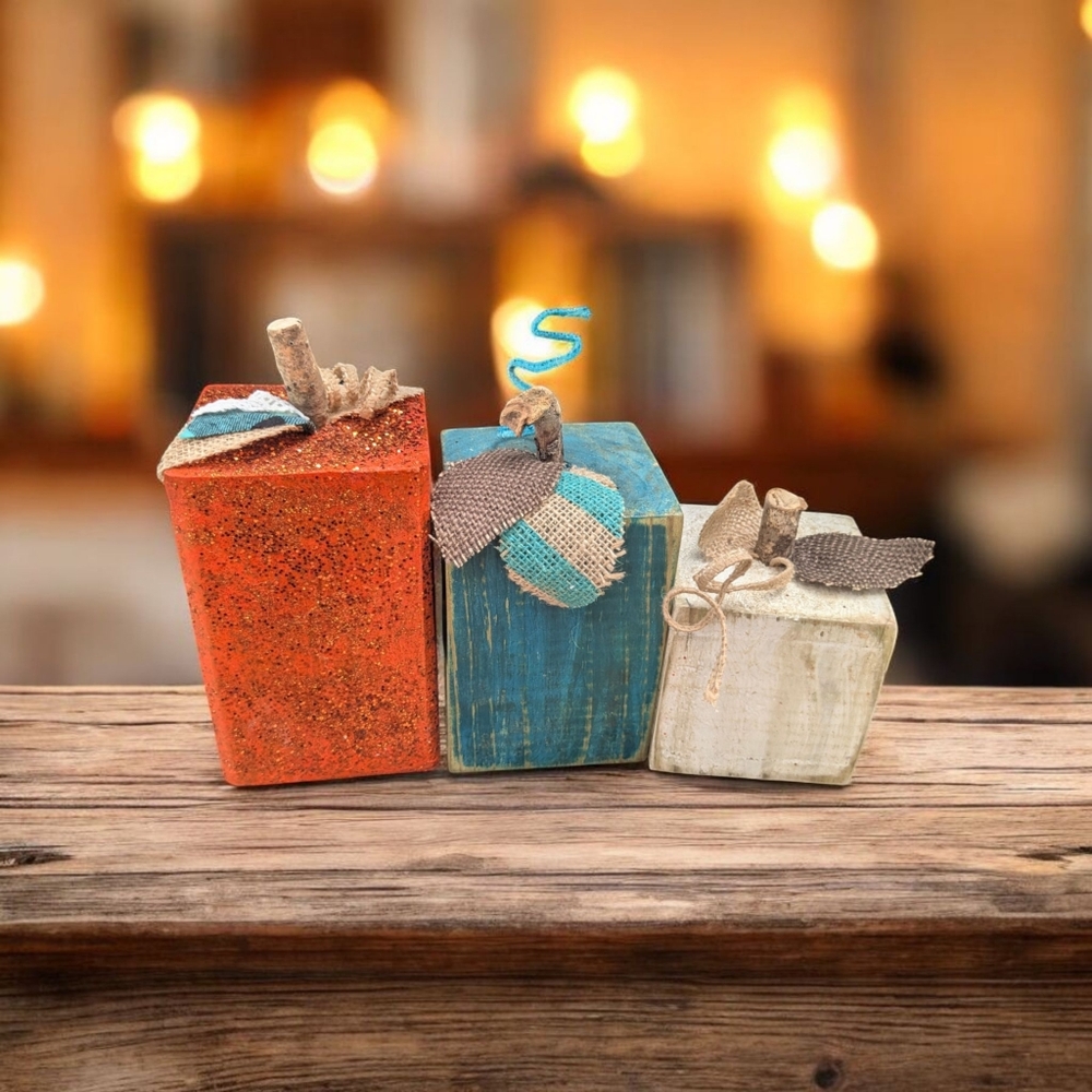 Shabby Chic Spook-tacular: Rustic Wood Block Set